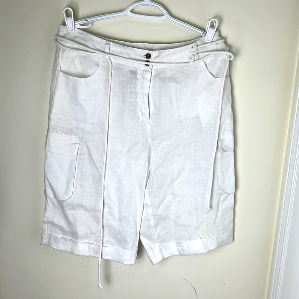 Ecologie White Line Side Pockets Vacation Shorts Size 10